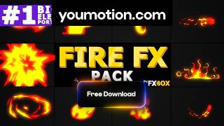 Free Hand Drawn Fire Elements — Cartoon Fire FX + SFX (Ae) Update