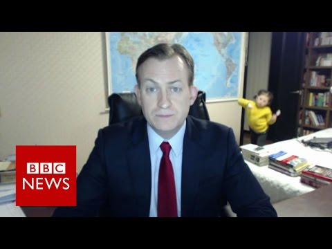 Children interrupt BBC News interview - BBC News