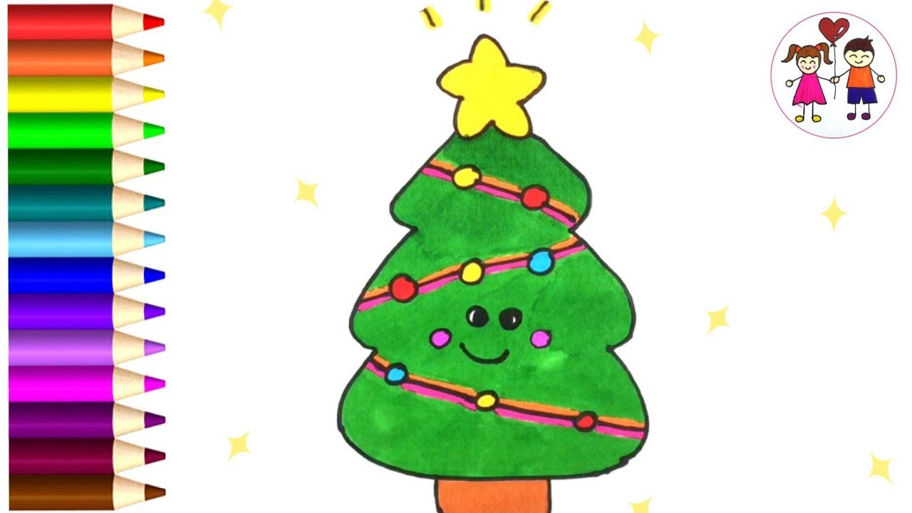 How To Draw A Christmas Tree For Kids | Easy Draw And Coloring For ...