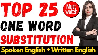 Top 25 One-Word substitution | One Word Substitution in English | One Word Substitution for SSC CGL