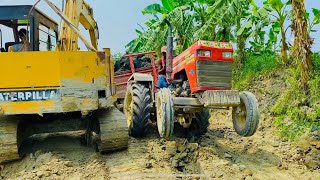 Swaraj 744 Fe Tractor Stuck in Mud | Tractor Fully Loaded | Tractor Power Test