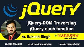 jQuery-DOM Traversing jQuery each function | jQuery Tutorial | Naresh IT