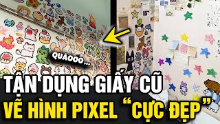 Using old paper to DRAW PIXELS, male student turns a simple wall into 'ART' | Tin Nhanh Official screenshot 2