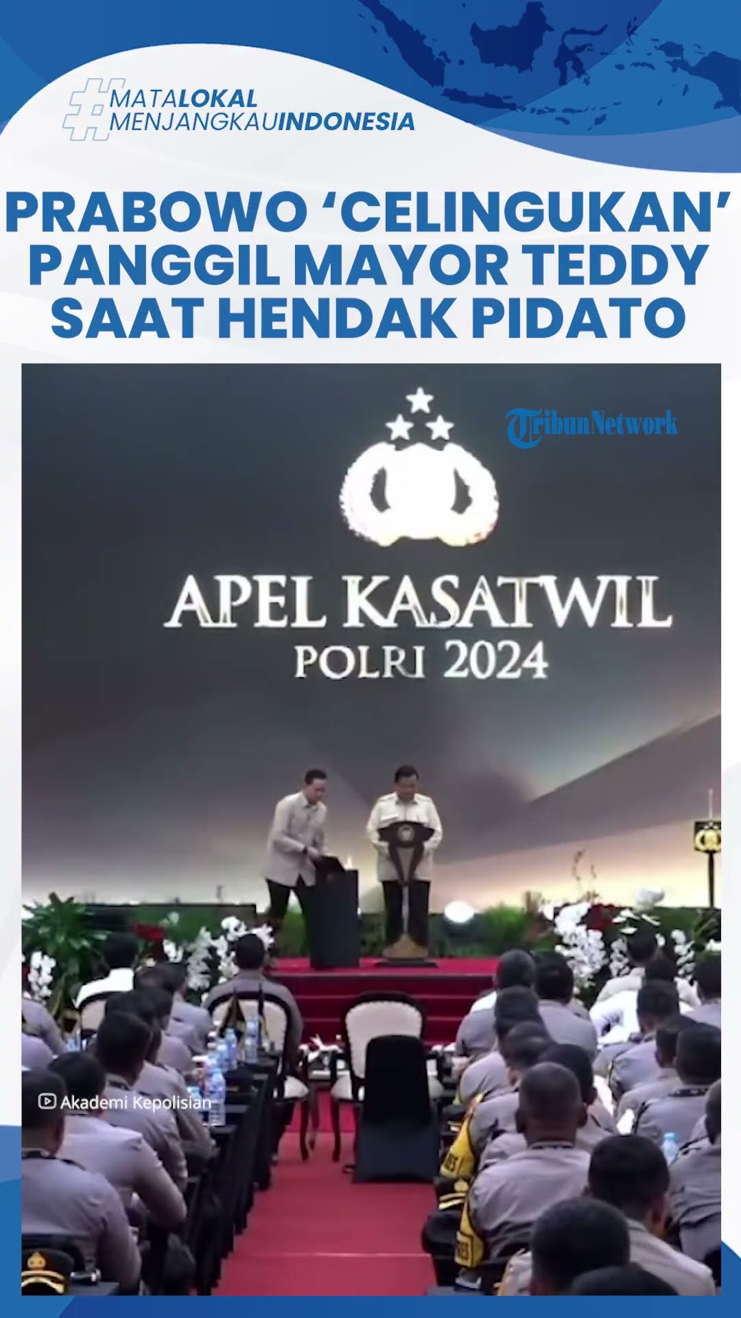 Momen Prabowo 'Celingukan' Cari Mayor Teddy lalu Bisik-bisik saat Hendak Pidato di Apel Kasatwil
