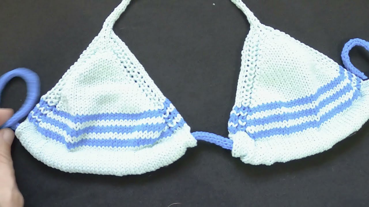 bustier do biquini feito em tricô à máquina