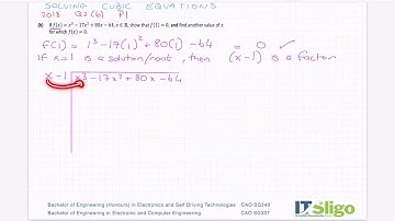 Cubic Functions 2018  Paper 1 Q2 b Leaving Cert Higher Level Maths