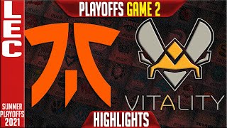 FNC vs VIT Highlights Game 2 | LEC Playoffs Summer 2021 Round 1 | Fnatic vs Vitality G2