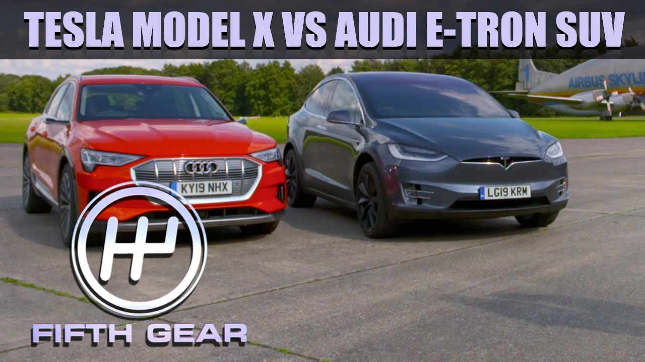 Tesla Model X VS Audi e-tron SUV - the all electric dog fight! | Fifth Gear