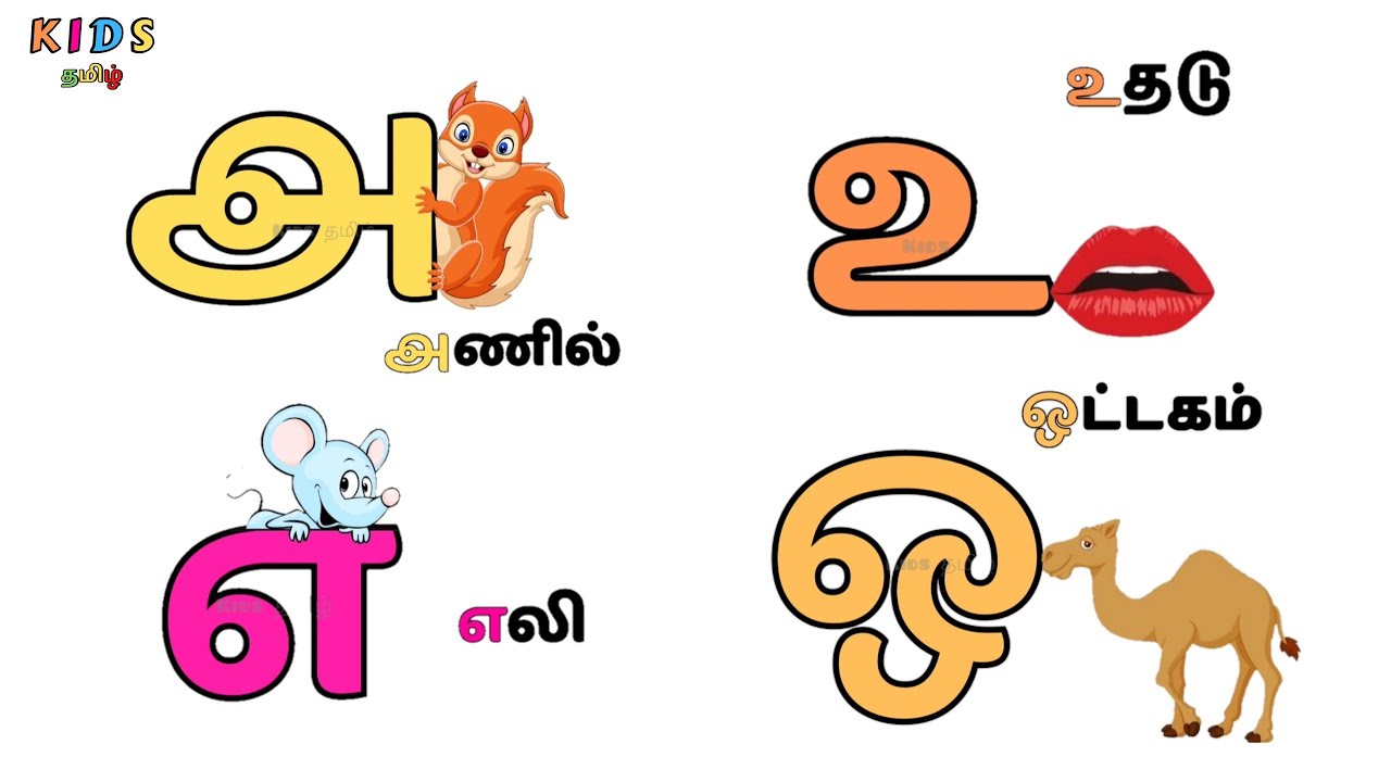 அ ஆ இ ஈ உயிர் எழுத்துக்கள்/ learn uyir ezhuthukkal for kids/ tamil ...