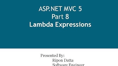 ASP.NET MVC 5 Step by Step: Part 8 Lambda Expressions
