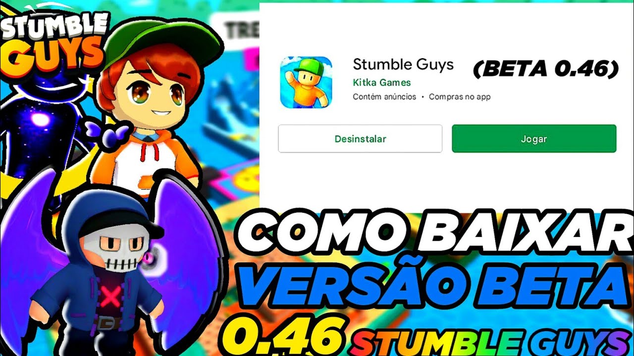 COMO BAIXAR INSTALAR E JOGAR A ATUALIZAÇÃO VERSÃO BETA 0.46 DO STUMBLE GUYS!  