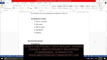 DESIGN AND FABRICATION OF CHECK POST VEHICLE ANALYSER MECHANICAL PROJECT-MBOTS PROJECTS INDUSTRY