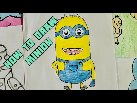How to draw a minion, drawing and colouring - YouTube