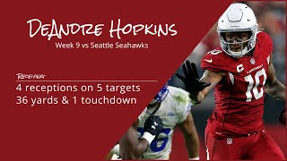 DeAndre Hopkins WR Arizona Cardinals | Every target and catch | 2022 | Week 9 vs Seattle Seahawks