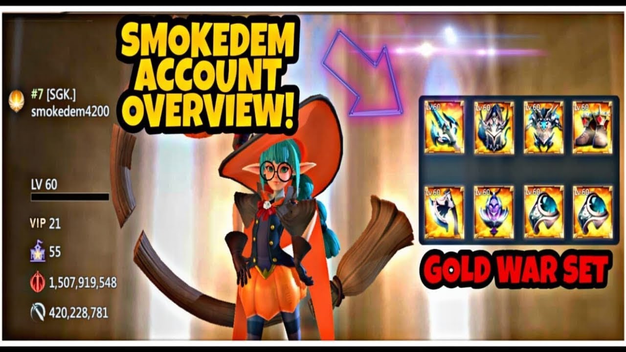 Mobile Royale: ОБЗОР АККАУНТА SMOKEDEM 1.5B MIGHT! НАБОР «ЗОЛОТО ВОЙНА»!!
