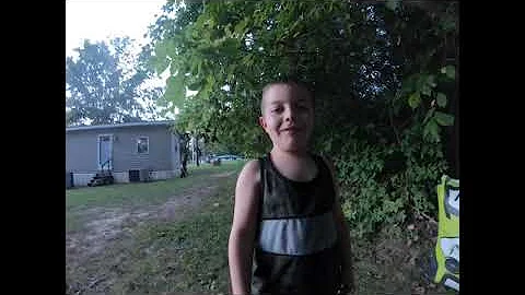 5 year old robin hoods his first arrow on his firs...