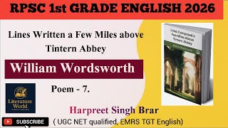 Tintern Abbey by William Wordsworth RPSC 1st grade english literature 2026 || By Harpreet Singh Brar