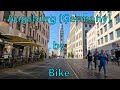 Cycling city tour through the city of augsburg bavaria  germany  