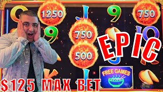 $125 Max Bet & EPIC JACKPOTS On High Limit Ultimate Fire Link Slot screenshot 4