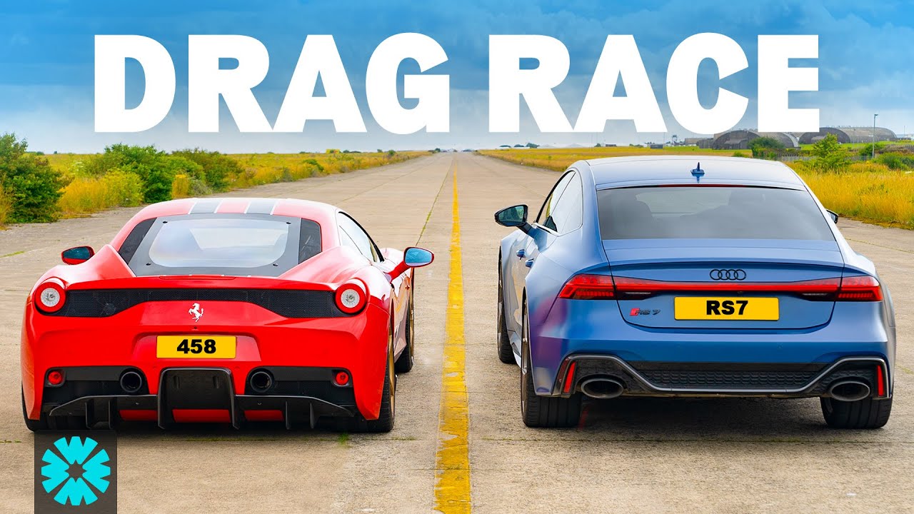 Сможет ли семейный Audi обогнать Ferrari на дистанции в четверть мили? 🤔