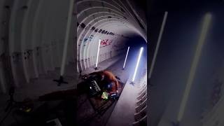 This tunnel has a sound…  #electronicmusıc #darktechno #tunnelvibes #neonlights #outdoormusic
