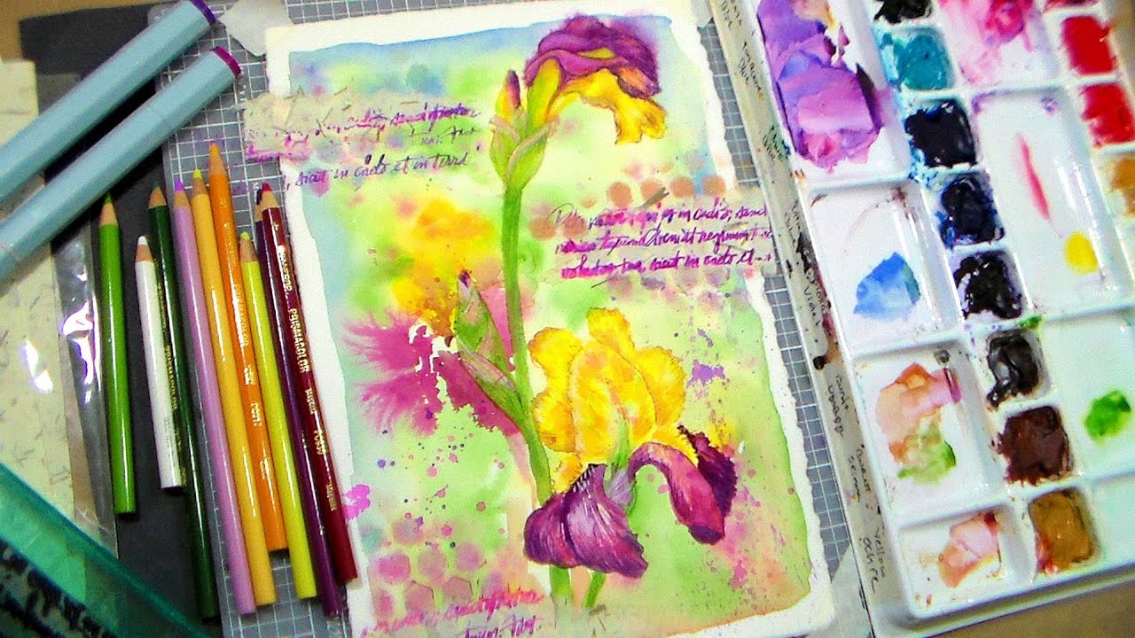 LIVE Iris Watercolor Mixed Media: Imprompto Live Stream! // Q&A After the show my crafting channel shop
