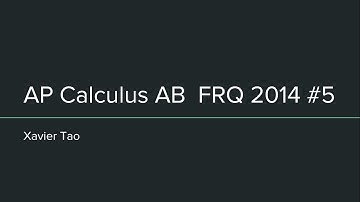 AP Calculus AB FRQ 2015 #5 Video Project