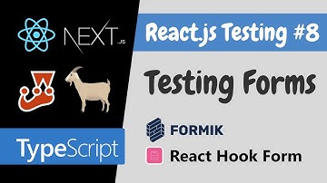 Testing React Forms - React Testing Library - React.js Testing Tutorial #8
