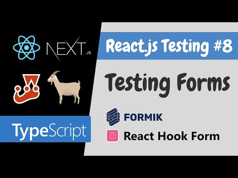 Testing React Forms - React Testing Library - React.js Testing Tutorial #8