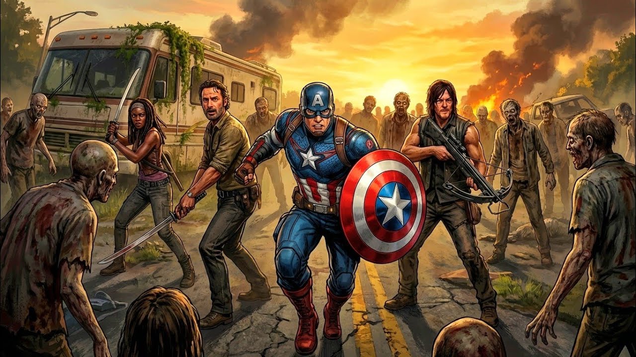 What if Captain America was in the universe of The Walking Dead?
