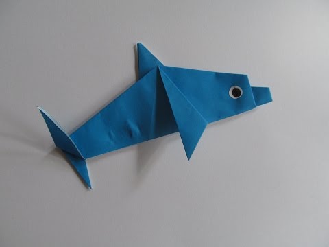 ДЕЛЬФИН Легкое Оригами из Бумаги для Детей и Начинающих / Еasy Origami Dolphin