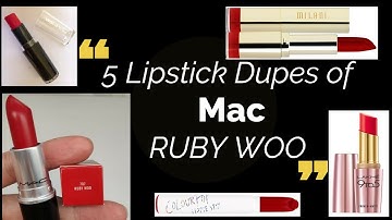 5 Best Lipstick Dupes with swatches of MAC RUBY WOO 💄🔥👍🤯 || मैक रूबी वू लिपस्टिक के 5  डुप ||
