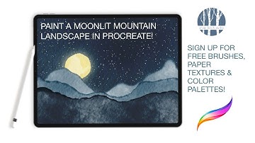 Procreate Tutorial • Paint a Digital Watercolor Landscape • Free Brushes, Paper, Palette!