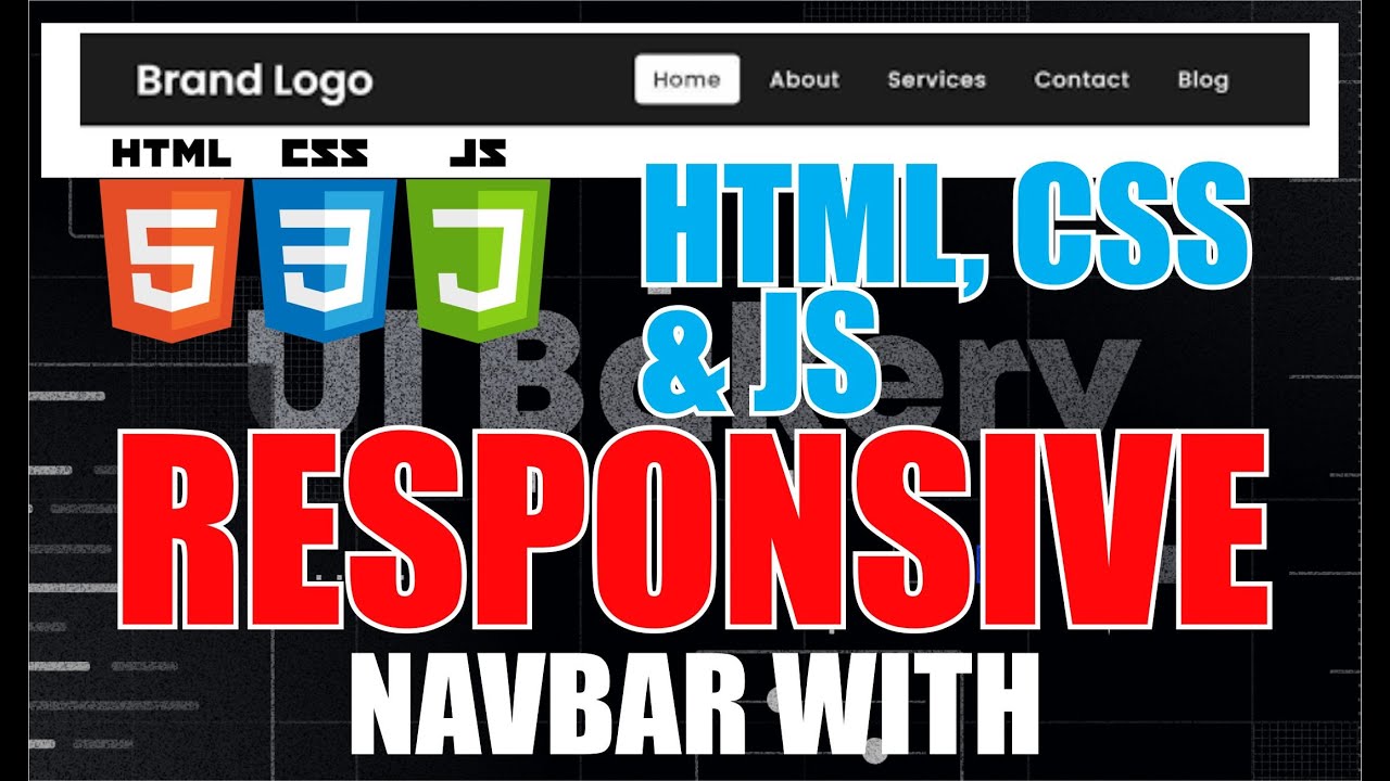 make a responsive navbar with HTML, CSS & JAVASCRIPT - YouTube