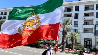 Banned Iranian Flag at the FIFA World Cup Iran Soccer Game @hoohoohoblin