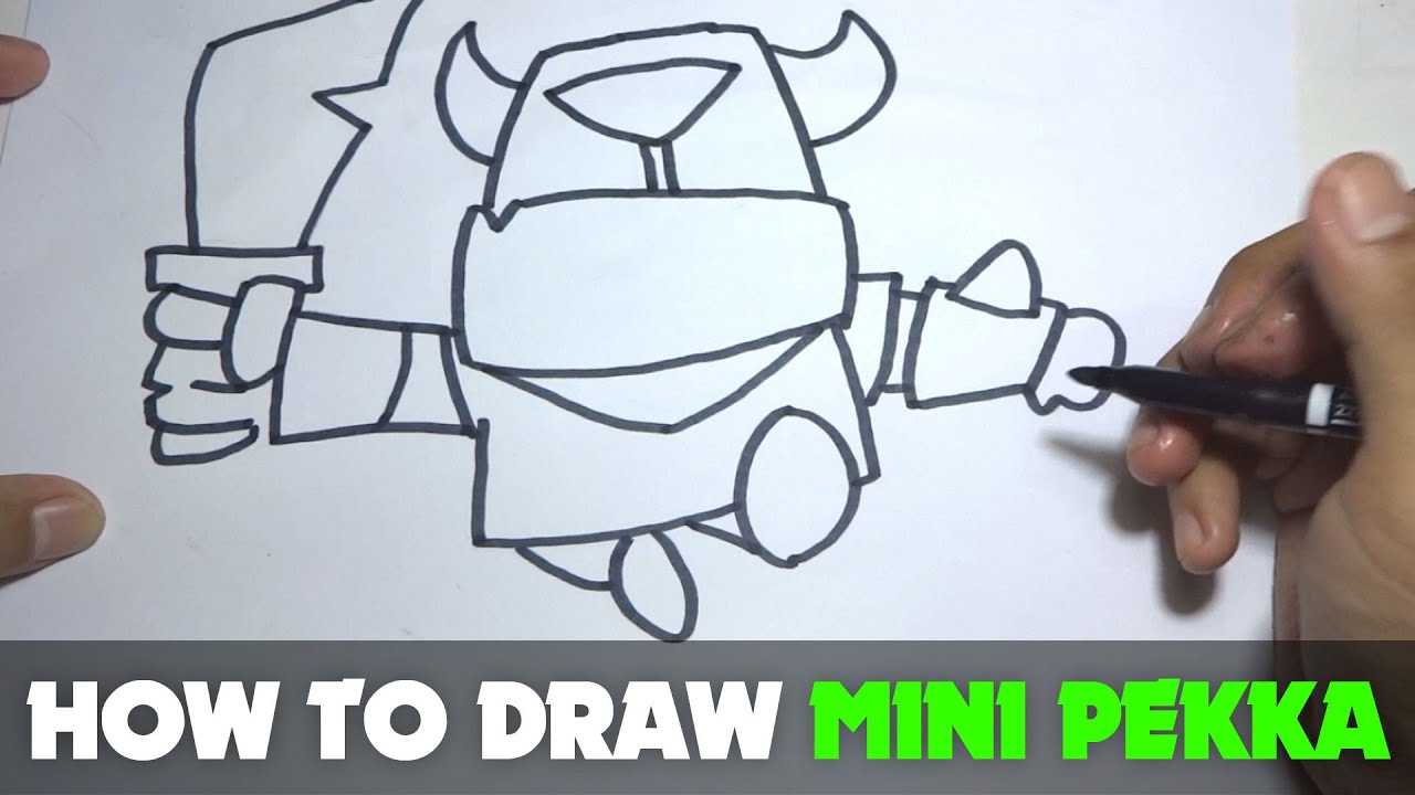 Drawing, Draw, Cartoon, Tutorial, Step by Step, Mini Pekka, mini, game, mob...