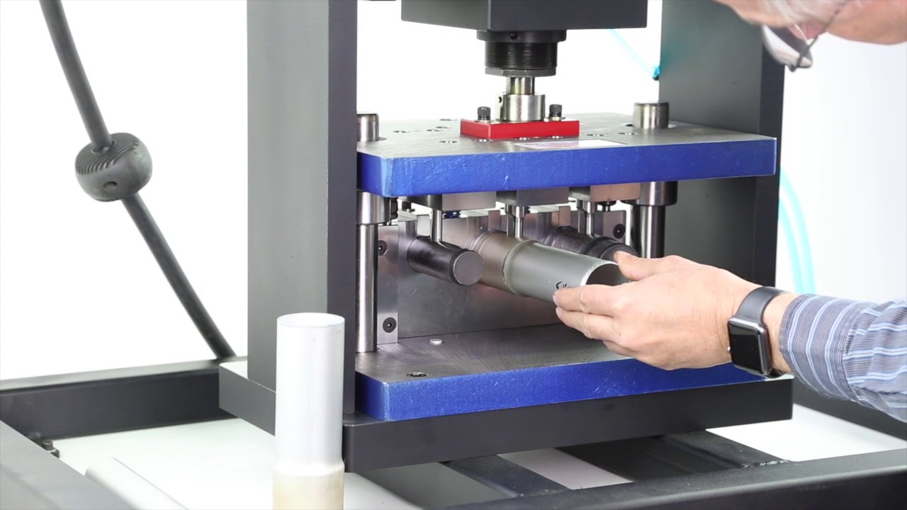 Air to oil cylinder press and mandrel die and tool for punching holes