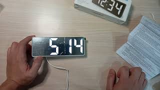 Digital LED Alarm Clock USB/Battery Operated with Mirror Face Design