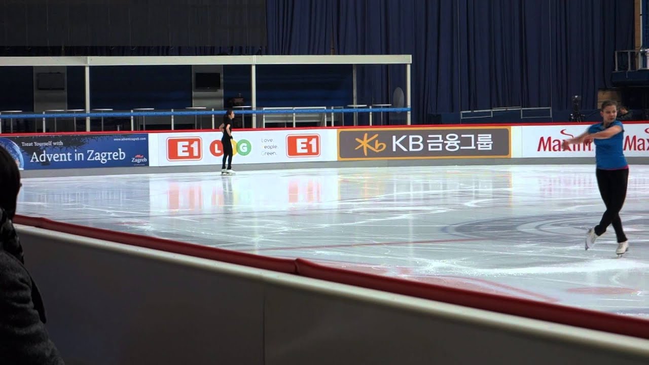Jumps and more - Official Practice 1 - Yuna Kim (Yu-na Kim) @ Golden Spin of Zagreb, 20131204