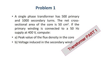 Peak value of the flux density in the core