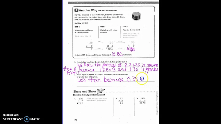 Lesson 4.3: Multiplication with Decimals and Whole #s (5th)