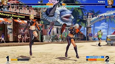 KOF XV | Blue Mary 💥 Blue Mary (mirror match) | Envy costume mod | CPU vs CPU AI vs AI
