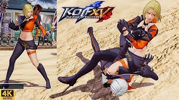 KOF XV | Blue Mary 💥 Blue Mary (mirror match) | Envy costume mod | CPU vs CPU AI vs AI