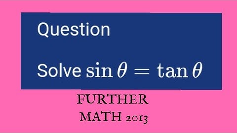 Solving  sin (theta) = Tan (theta) | Trigonometric Equation. #trigonometry identities