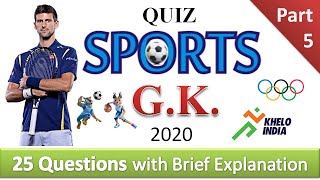 Sports G.K. 2020 | Part-5 | Quiz | For All Competitive Exams screenshot 3