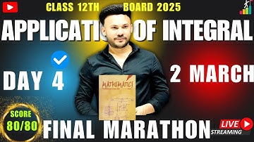 Class 12 Maths || Marathon #applicationofintegrals class12  #maths #oneshot 80/80 CBSE BOARDS 2025
