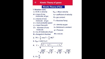 Kinetic theory of gases formula #chemistry