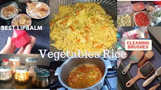 Vegetables & Chicken Rice Recipe|| Easy Recipe || Daily Routine Cleaning @butterfly882