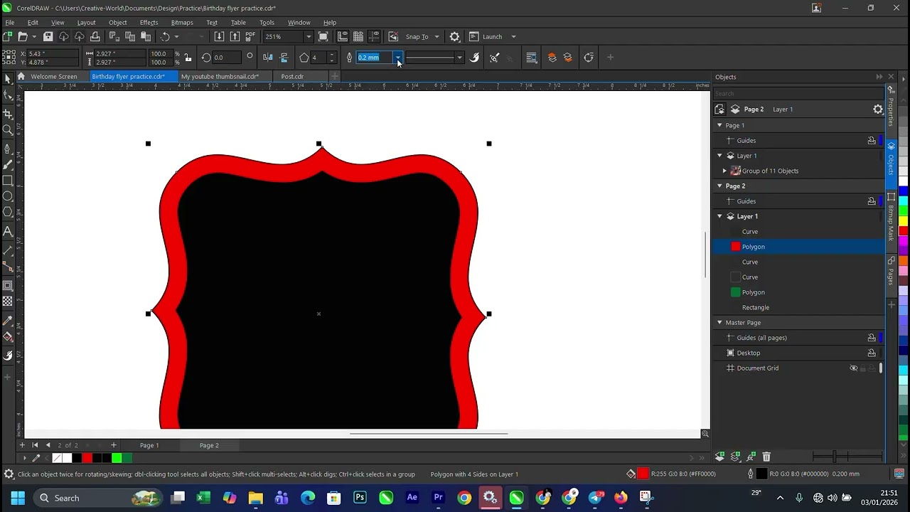 tip on how to design with corel drawl