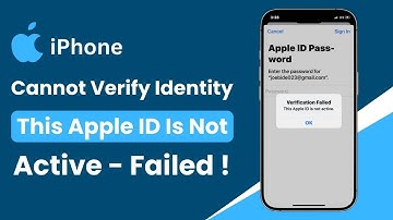 This Apple ID Is Not Active | Verification Failed This Apple ID Is Not Active Cannot Verify Identity